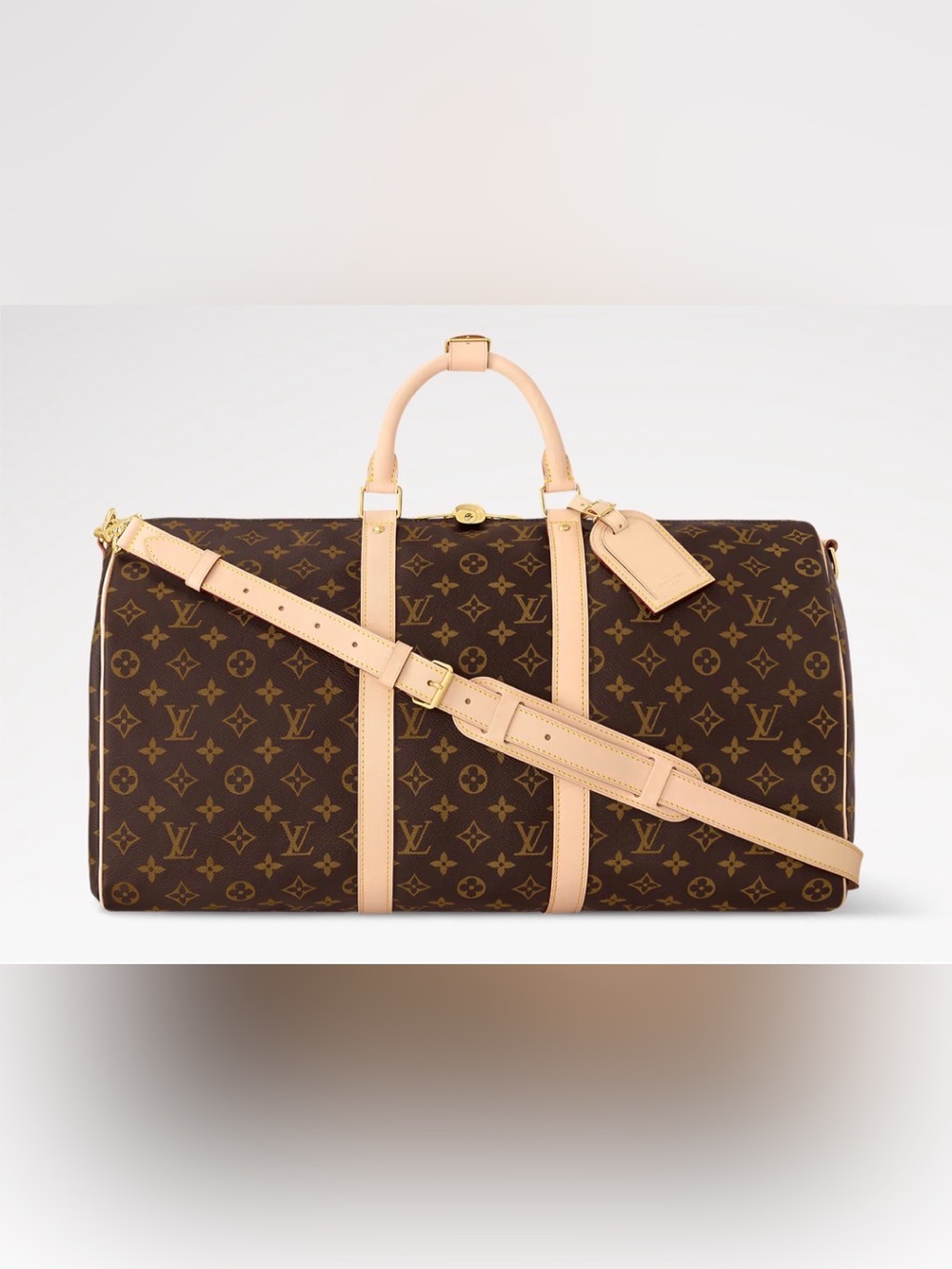 Louis Vuitton Monogram Keepall Bandoulière 50 with Natural Vachetta Trim - Picture 1 of 8